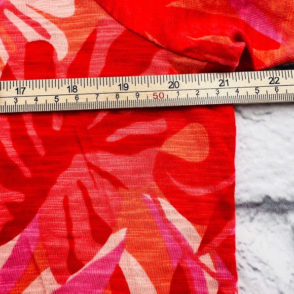 Chicos Pink Hawaiian Short Sleeve T Shirt Top Womens 2 Large Tropical Floral - Picture 7 of 10